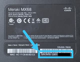 check meraki serial number